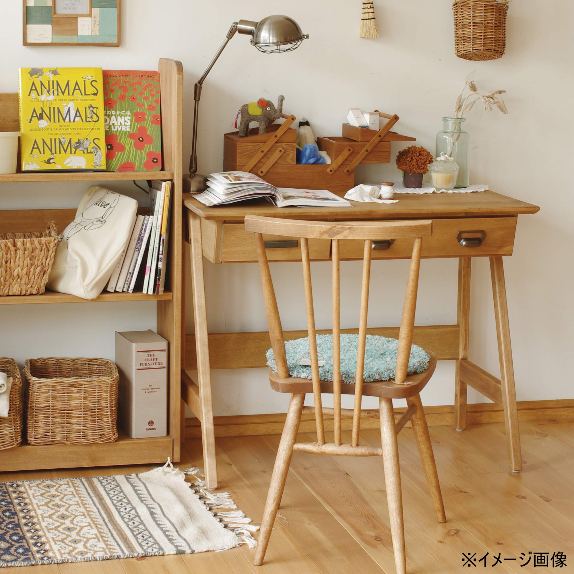 関家具 nora project コットン デスク 幅90cm 引出付 天然木 Amazon.co